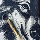 Wolf Lover Tea Towel 100% Linen Plus Free Antler Key Ring